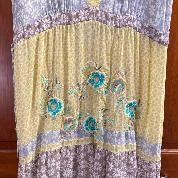Johnny Was Floral Print Dress Embroidered flowers - Small  - string tie waist - Picture 2 of 8